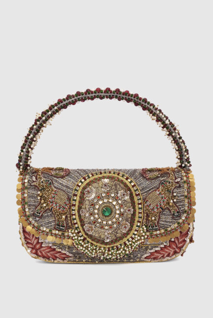 GAJAH FLAPOVER CLUTCH - SILVER