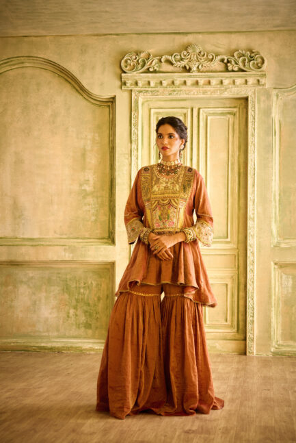 Hemangi Choga Set - Rust